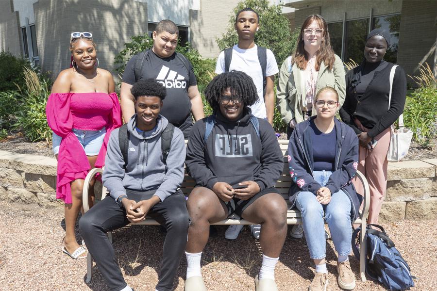 Students pose for a group picture.