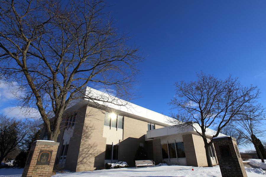 Winter sun shining on the Ambrose Health Center